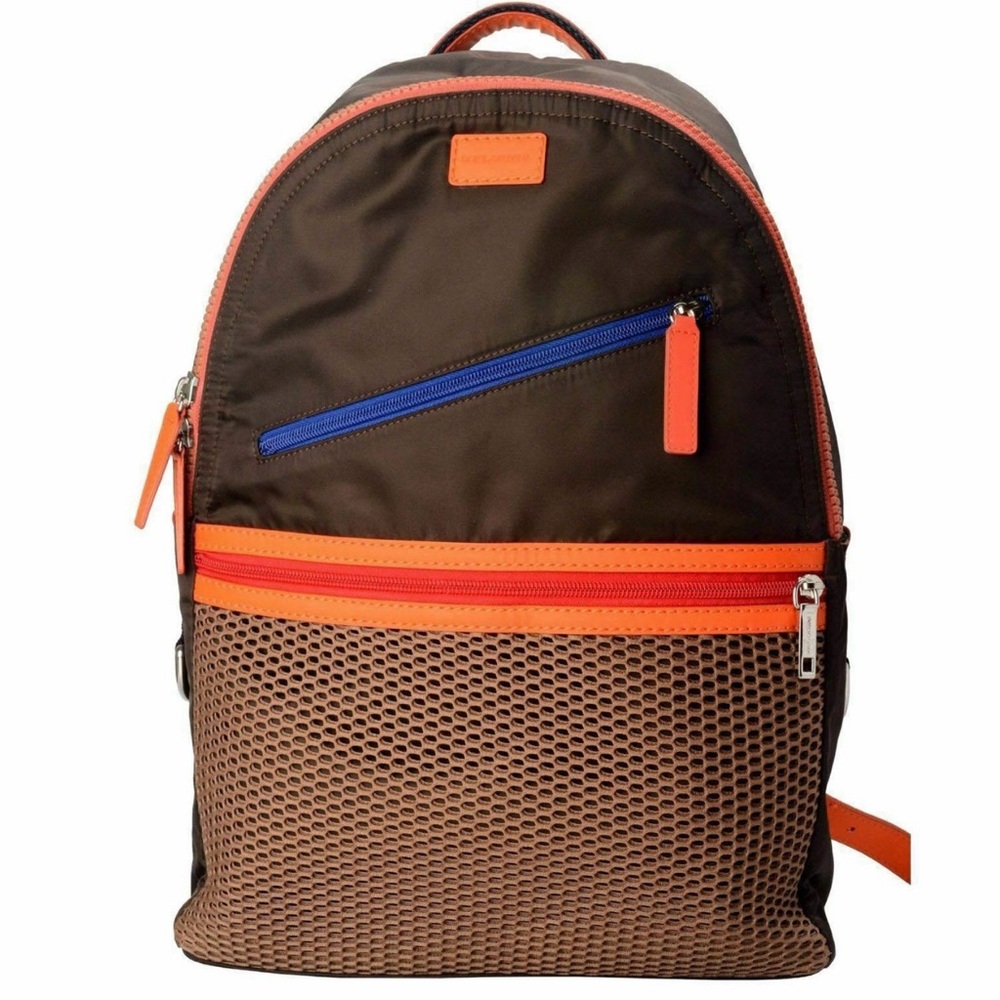 Dolce & Gabbana Brown and Orange Backpack with Mesh Texture